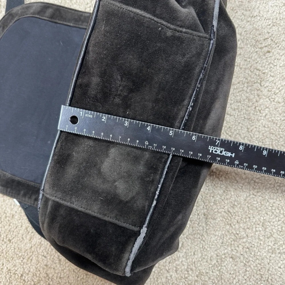 Vintage Y2K Juicy Couture Laptop Computer Messenger Bag Brown Velour‎ Velvet